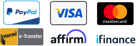 payment options: PayPal, Visa, MasterCard, Interact, Affirm, iFinance