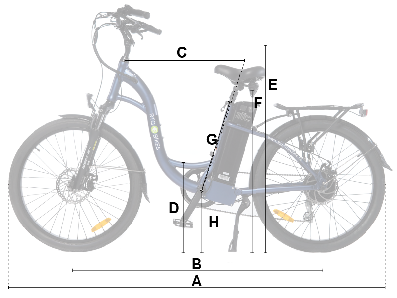 RTG Regal step through cruiser electric bike geometry