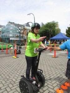 Beanie bag toss from a Segway at UrbaCity Challenge Victoria 2016