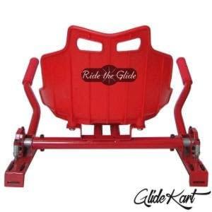 Red GlideKart hoverboard seat attachment by Ride the Glide back