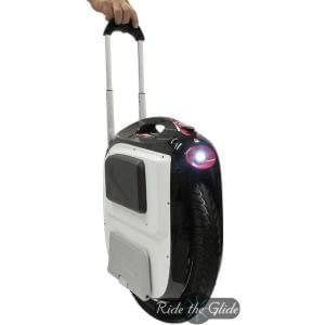 Gotway MSuper V3 1600 watt trolley handle extended, headlight on. Sold by Ride the Glide in Canada