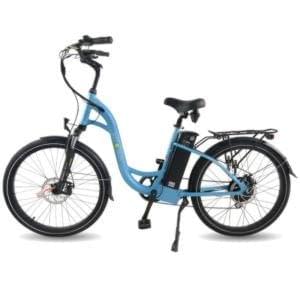 Regal Step through e-bike perfect for city commutes, 2019 robin eggshell blue by Ride the Glide Victoria BC