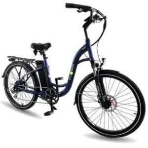 Ride the Glide Regal step-through commuter e-bike in dark blue