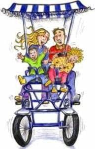 Pedal coach - families, couples or friends group pedal bike rentals