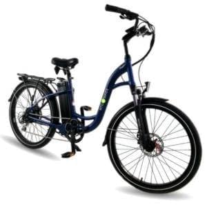 Ride the Glide Regal Plus commuting step-through e-bike in dark blue