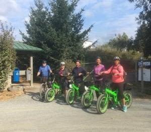 Electric bike delivery out to the Sooke Hills Wilderness trail