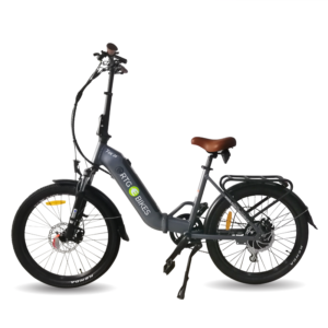 Ride The Glide Fox 24 step-through folding bike in gun metal grey