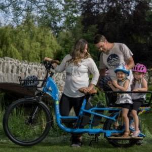 RTG Cargoroo electric cargo bike fully loaded family bike
