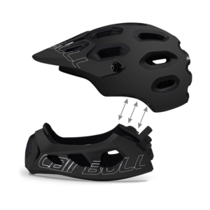 Cairbull full face mountain bike helmet with removeable jaw piece black
