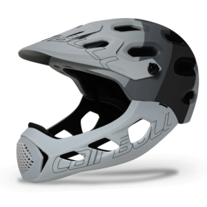 Cairbull full face mountain bike helmet with removeable jaw piece grey