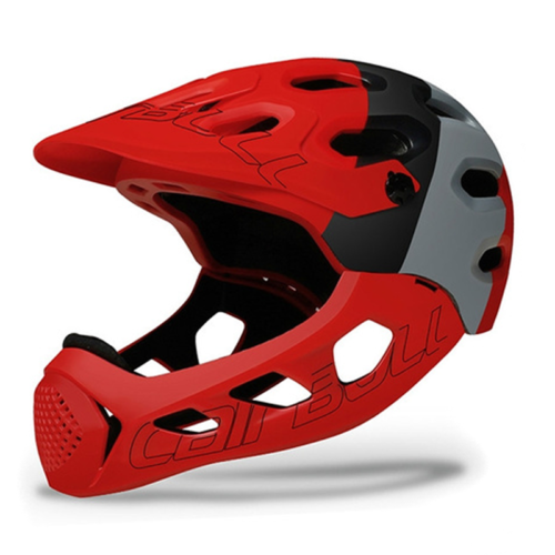 Cairbull full face mountain bike helmet with removeable jaw piece red