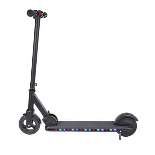 Shok electron electric scooter for kids with deck lights on