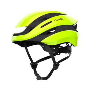 Lumos Ultra bike lime helmet, with built in turn signal lights, front light and rear light