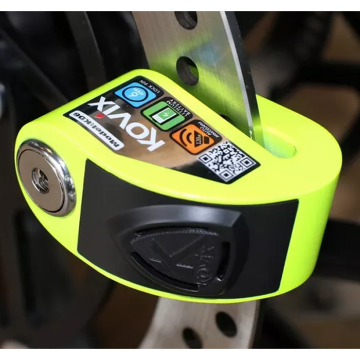 Kovix alarming disc lock and a standard brake disc