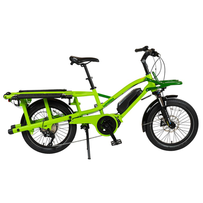 Yuba FastRack 20" compart mid-tail cargo bike, green, Ride The Glide, Victoria BC