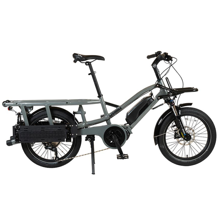 Yuba FastRack 20" compart mid-tail cargo bike, grey, Ride The Glide, Victoria BC