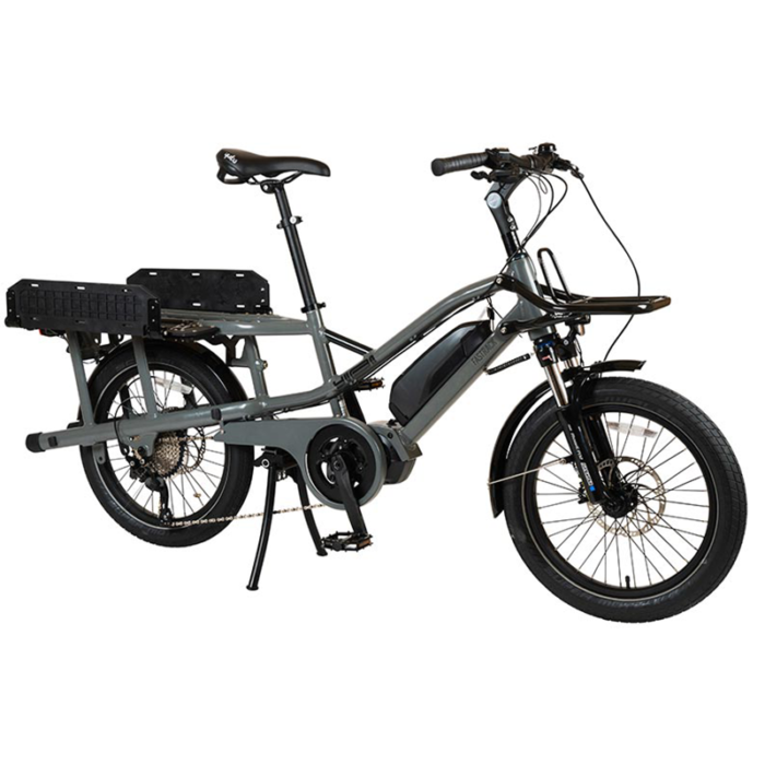 Yuba FastRack 20" compart mid-tail cargo bike, grey, Ride The Glide, Victoria BC