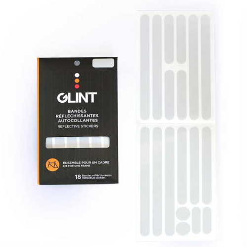 GLINT reflective bike frame stickers in white