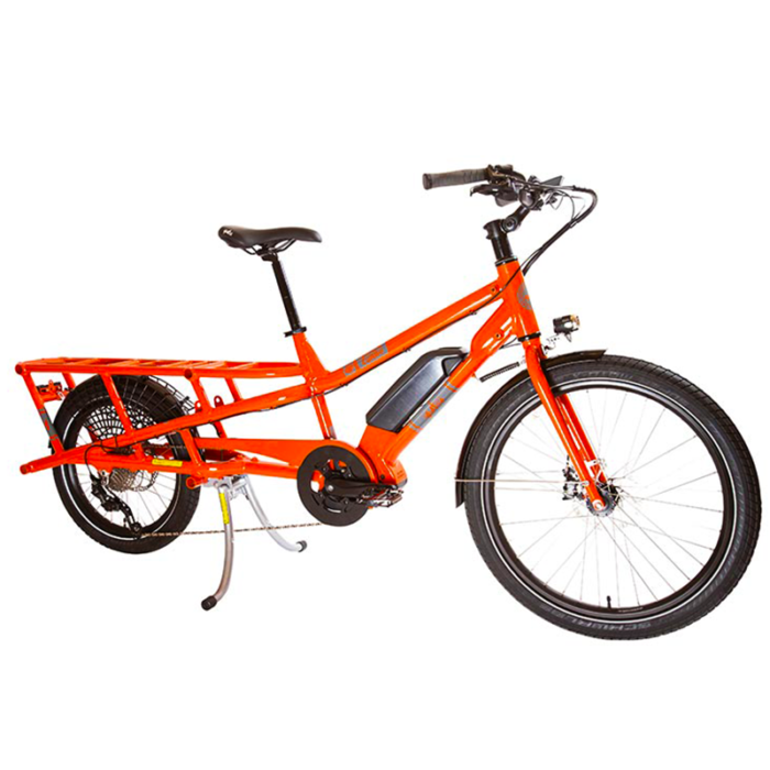 Yuba Spicy Curry Bosch mid drive longtail electric cargo bike, red, Ride The Glide, Victoria BC