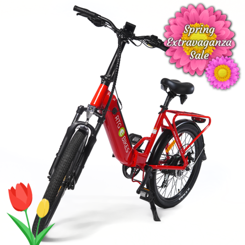 Ride The Glide Fox 24 folding electric bike in red. Spring Extravaganza Sale