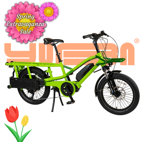 Yuba FastRack 20" compart mid-tail cargo bike, green, Ride The Glide, Victoria BC Spring Extravaganza Sale