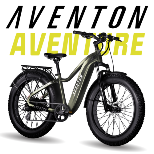 Aventon Aventure 2 fat tire electric e-bike for off road adventures, now available at Ride The Glide in Victoria, BC